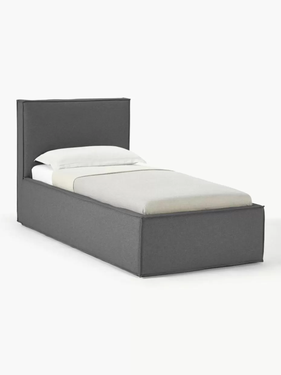 Betten-Westwing Collection Einzelbett Dream Webstoff Dunkelgrau