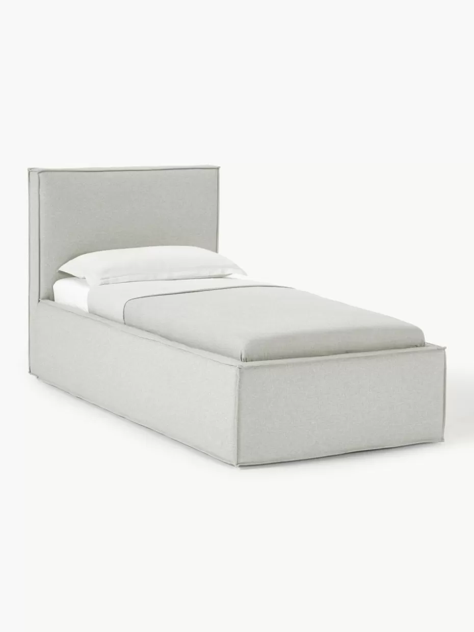 Betten-Westwing Collection Einzelbett Dream Webstoff Hellgrau