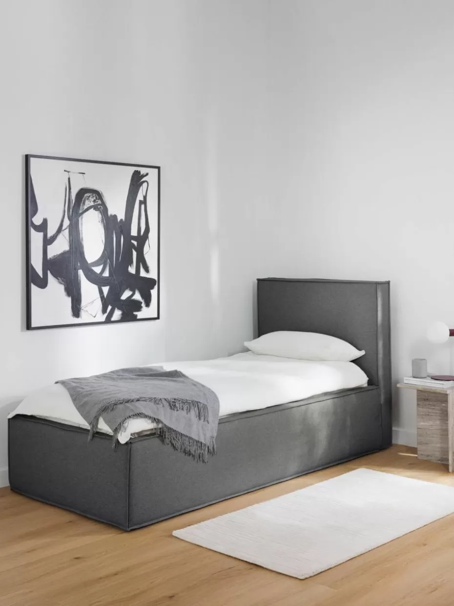 Betten-Westwing Collection Einzelbett Dream Webstoff Dunkelgrau