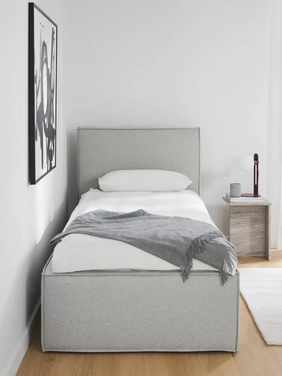 Betten-Westwing Collection Einzelbett Dream Webstoff Hellgrau