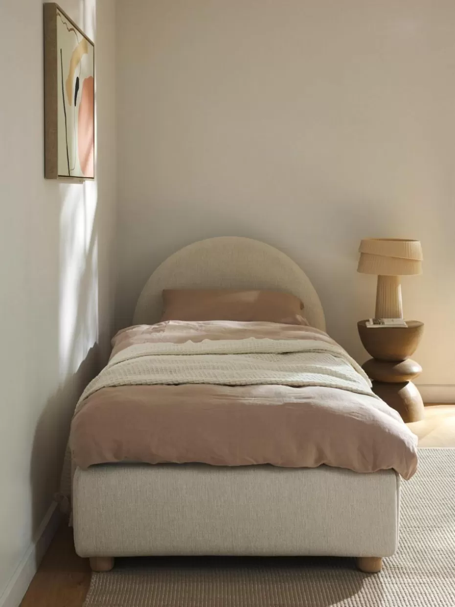 Betten-Westwing Collection Einzelbett Ebba Webstoff Hellbeige