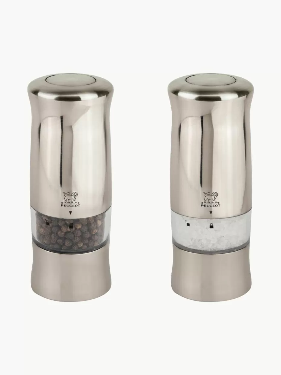 Gewürzmühlen-Peugeot Saveurs Elektrische Salz- & Pfeffermühle Zeli, 2er-Set