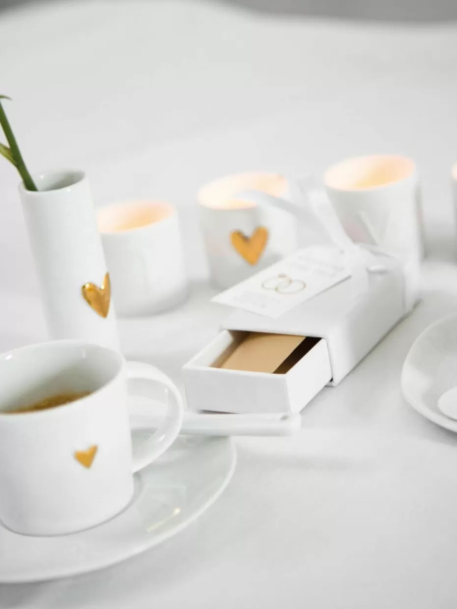 Weihnachtsgeschirr | Tassen-Räder Espressotasse Heart mit Untertasse aus Porzellan