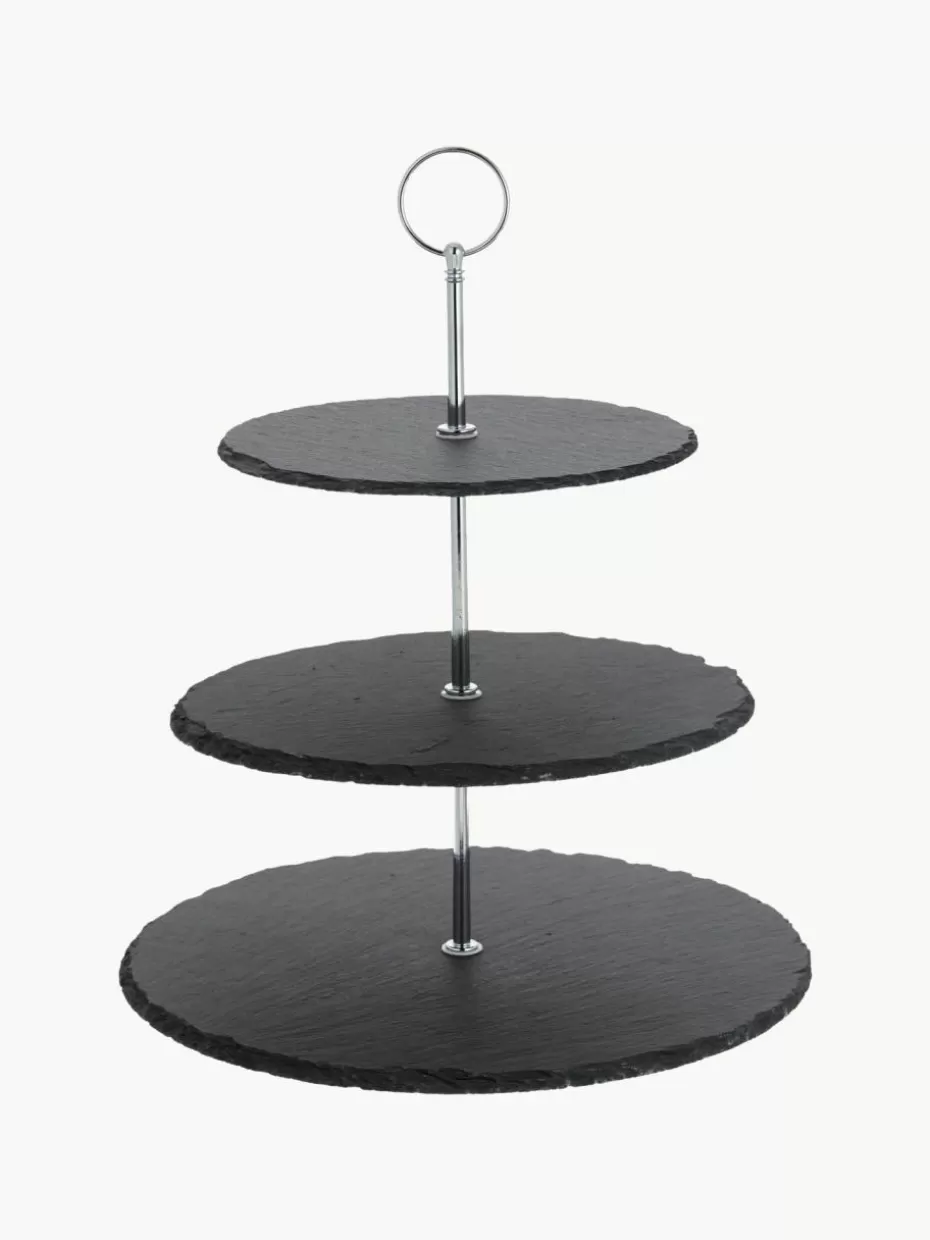 Etageren & Tortenplatten-Westwing Etagere Cooper mit Schiefernplatten
