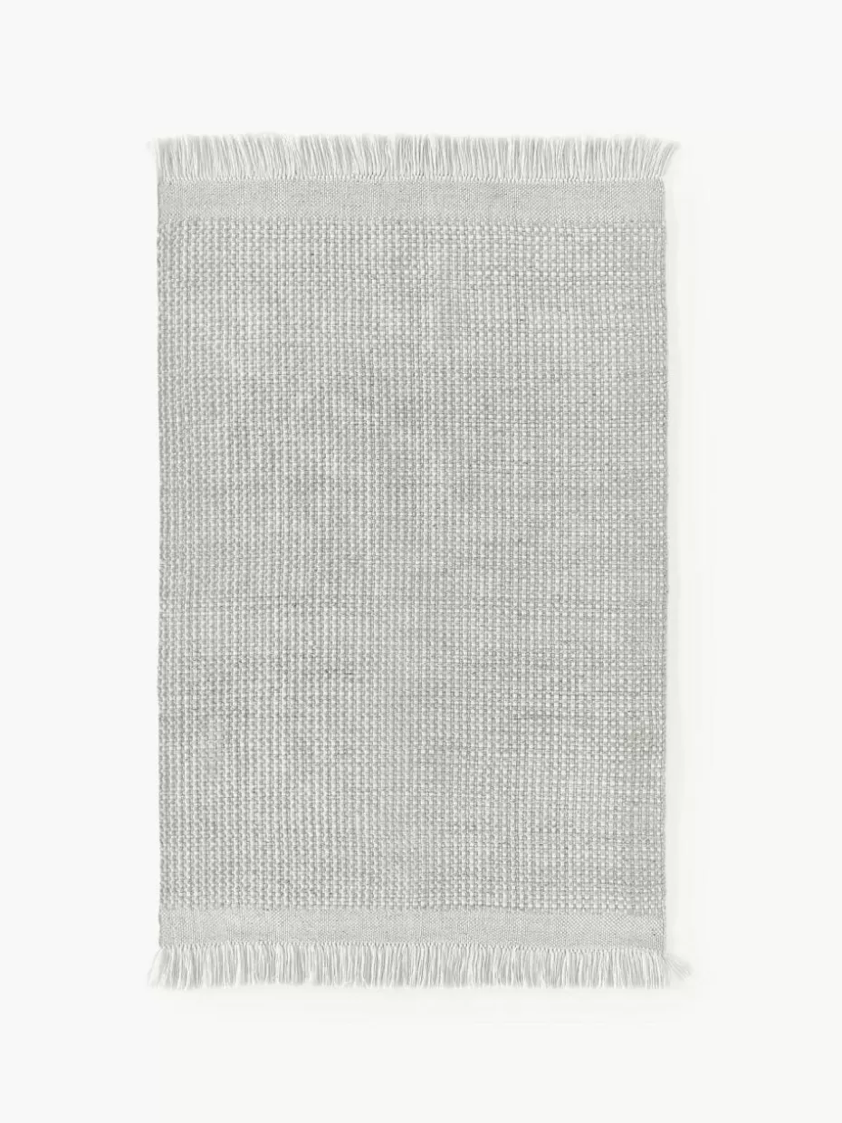 Rechteckige Teppiche-Westwing Collection Flachgewebter Teppich Ryder mit Fransen