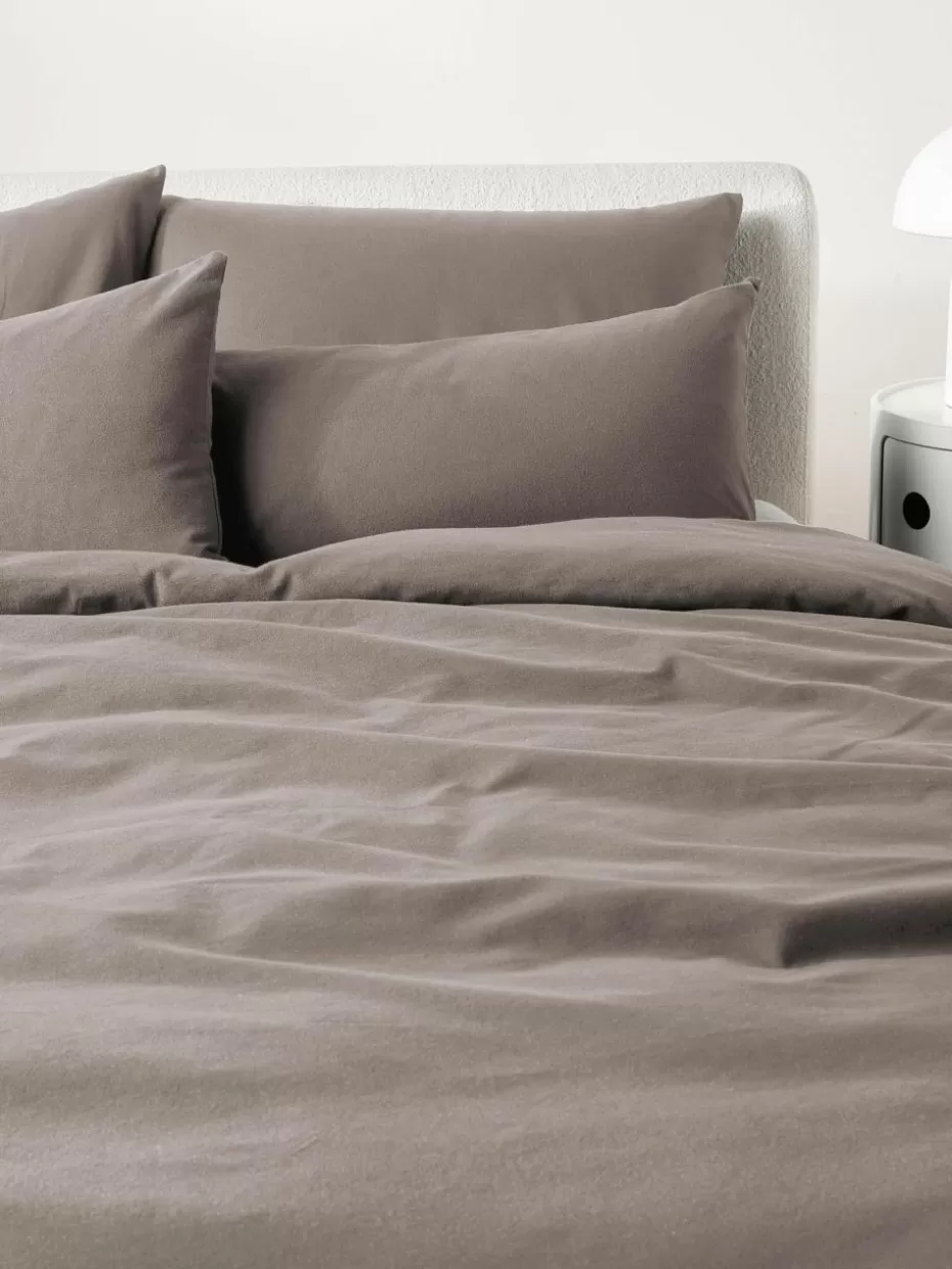 Bettwäsche-Westwing Collection Flanell-Bettdeckenbezug Biba Taupe