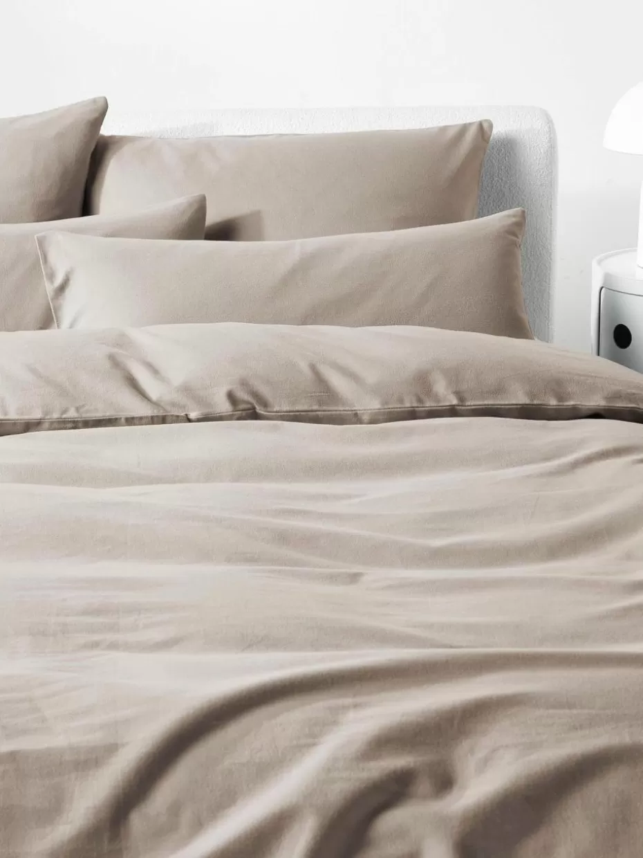 Bettwäsche-Westwing Collection Flanell-Bettdeckenbezug Biba Beige