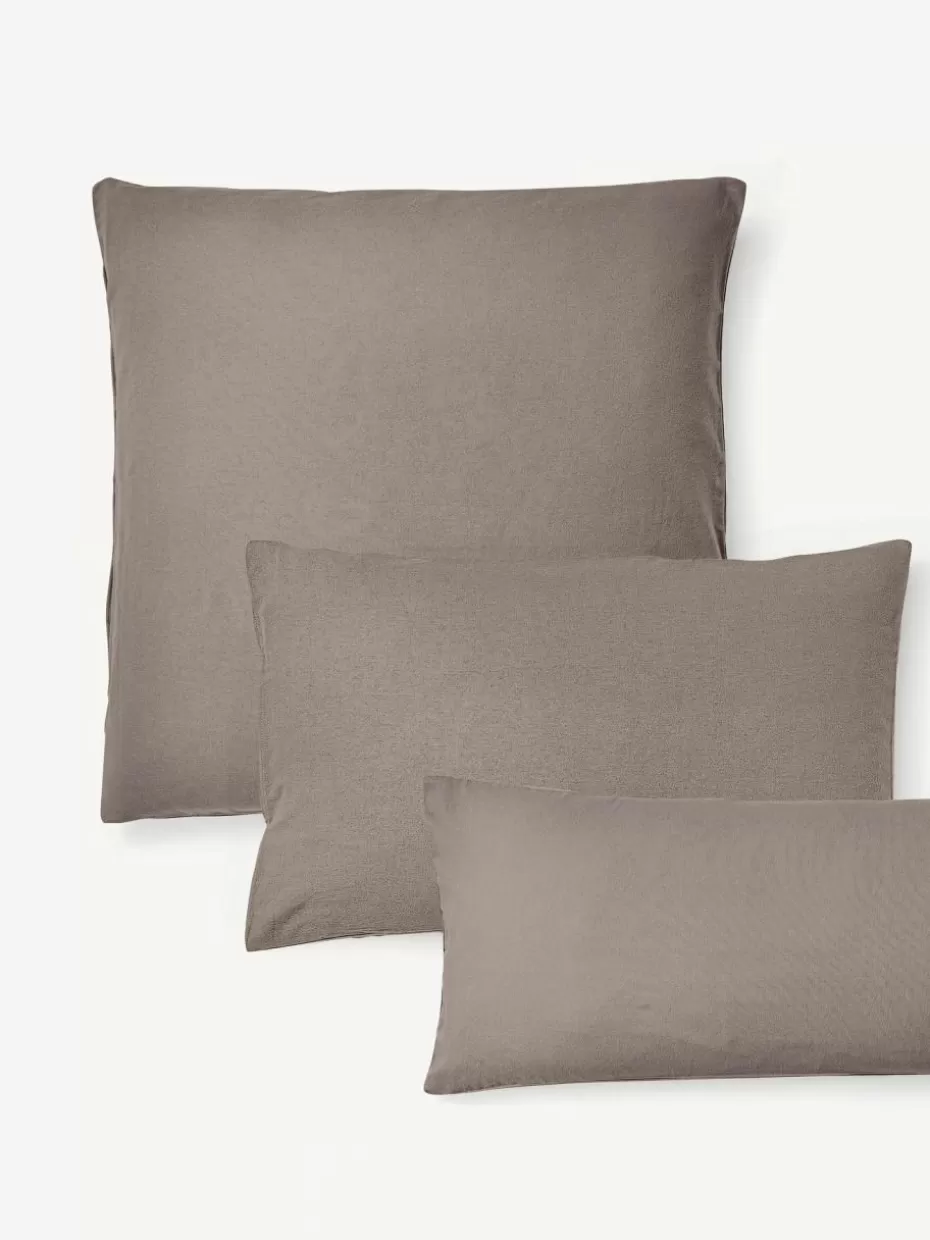 Kopfkissenbezüge-Westwing Collection Flanell-Kopfkissenbezug Biba Taupe