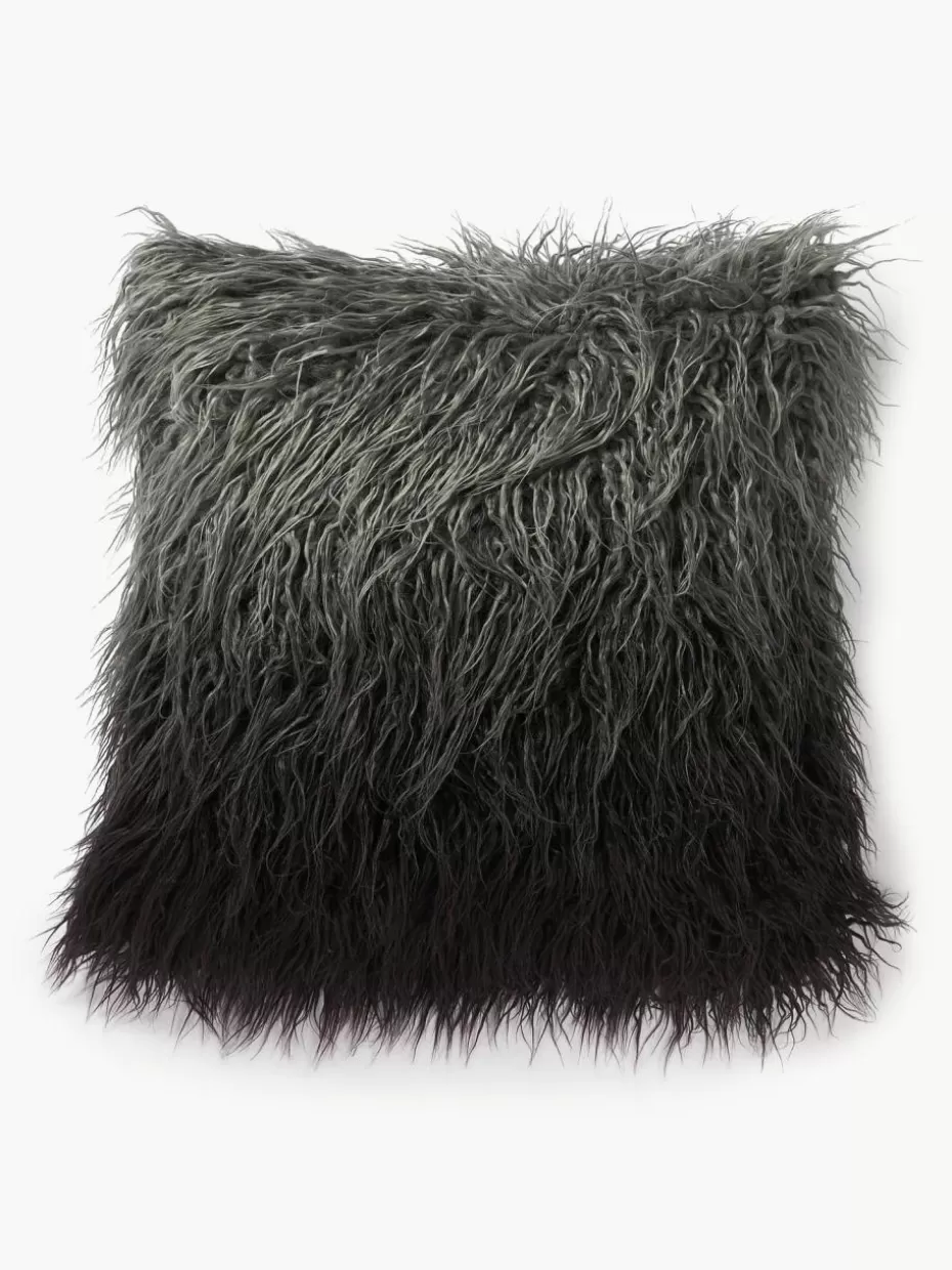 Dekokissen-Westwing Collection Flauschige Kissenhülle Dolly mit Ombré Effekt Grautöne