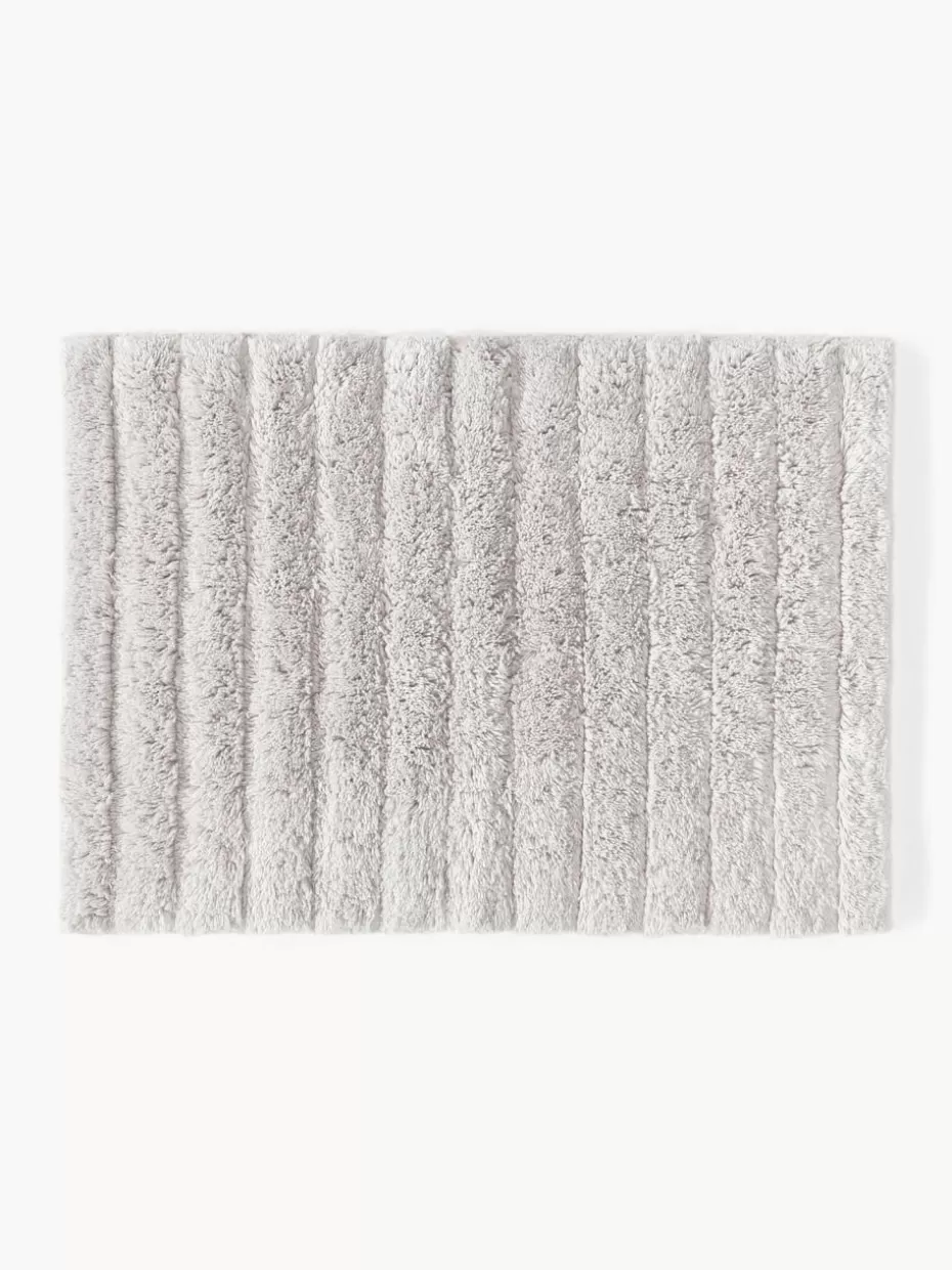 Badematten-Westwing Collection Flauschiger Badvorleger Bailey Hellgrau