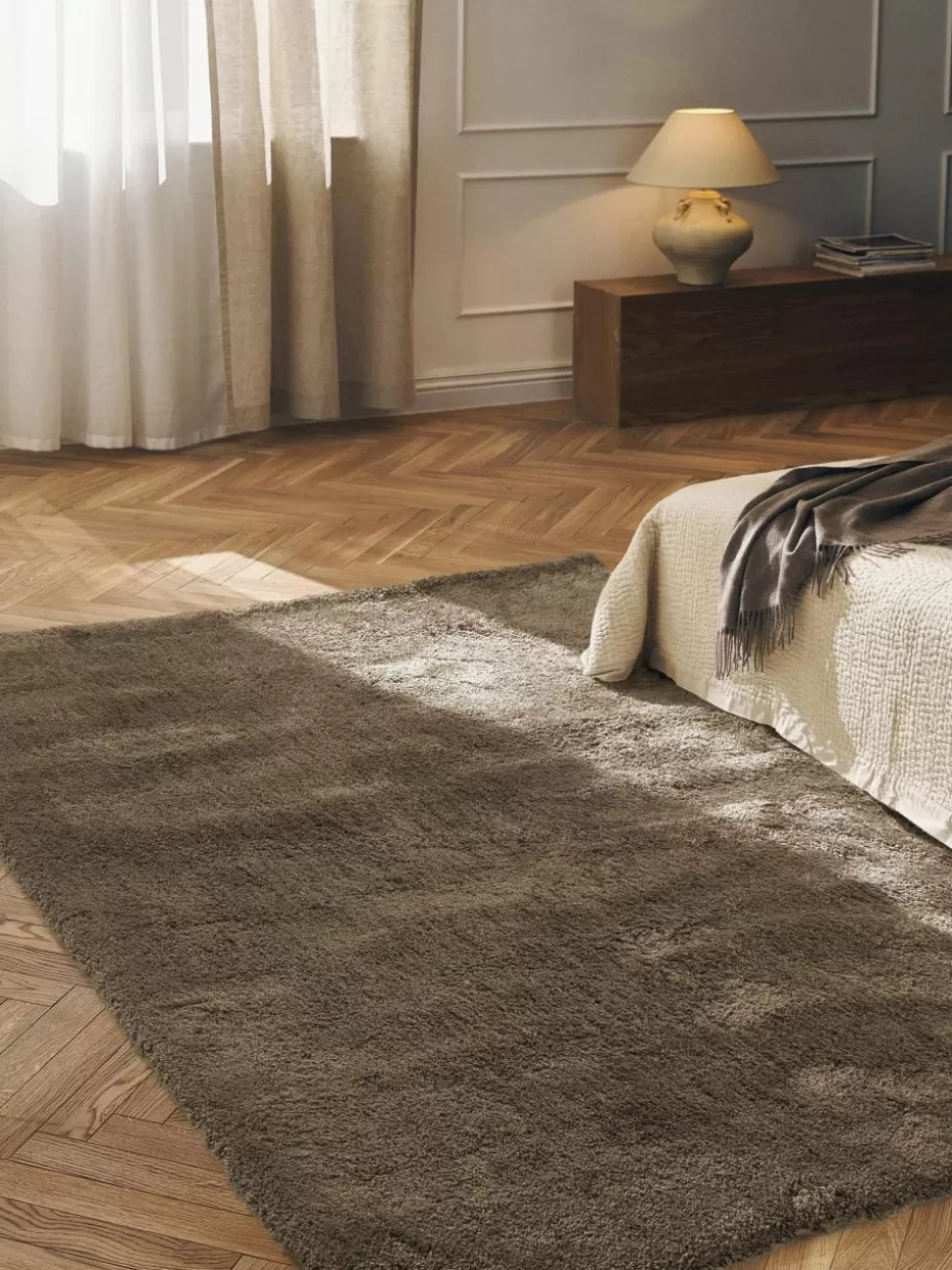 Rechteckige Teppiche-Westwing Collection Flauschiger Hochflor-Teppich Leighton Braun
