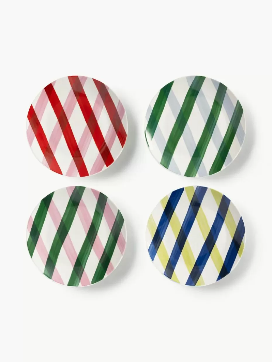 Weihnachtsgeschirr | Glow-Up-&k amsterdam Frühstücksteller Bliss mit weihnachtlichem Design, 4er-Set