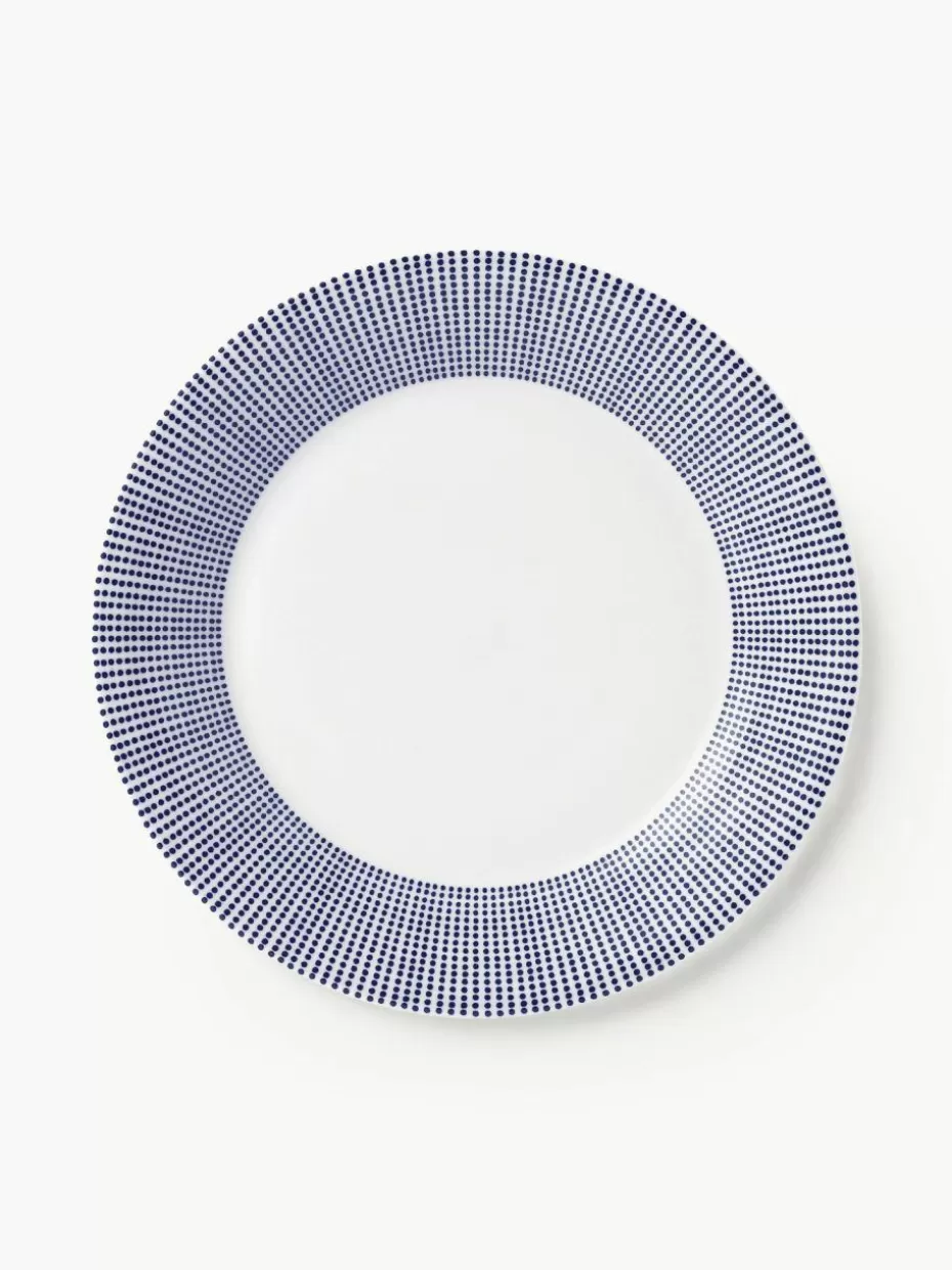 Teller-Royal Doulton Frühstücksteller Pacific Blue aus Porzellan Gepunktet