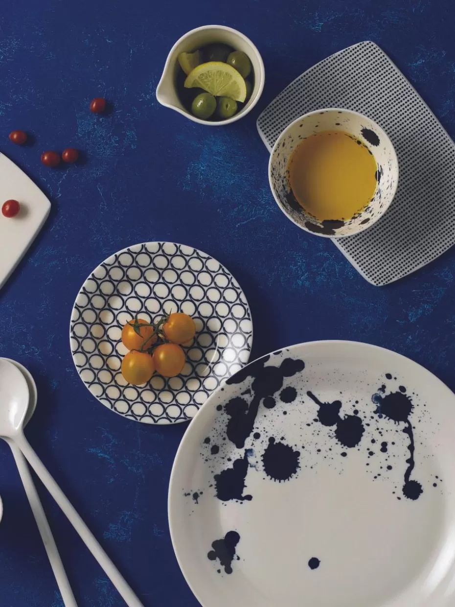 Teller-Royal Doulton Frühstücksteller Pacific Blue aus Porzellan Abstrakt