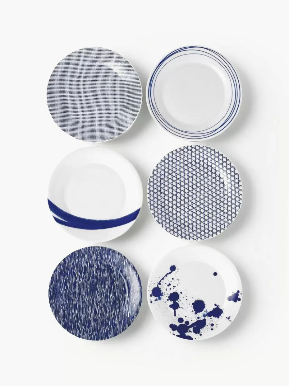 Teller-Royal Doulton Frühstücksteller Pacific Blue aus Porzellan, 6er-Set