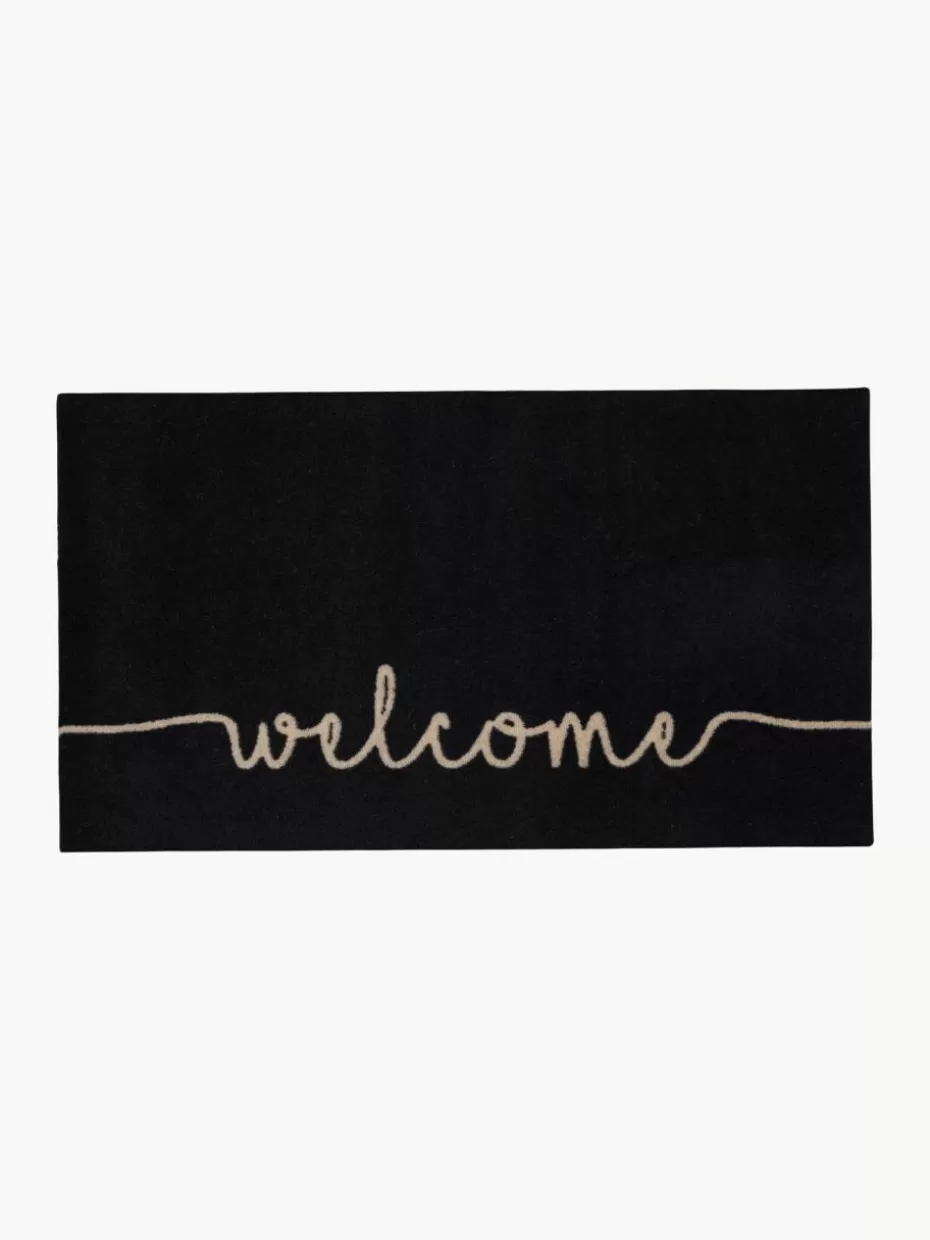 Fußmatten-Westwing Fußmatte Cozy Welcome Schwarz, Hellbeige