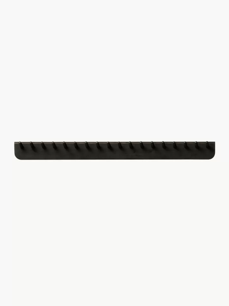 Garderoben-Form & Refine Garderobenleiste Echo aus Eichenholz, B 88 cm Eichenholz, schwarz lackiert