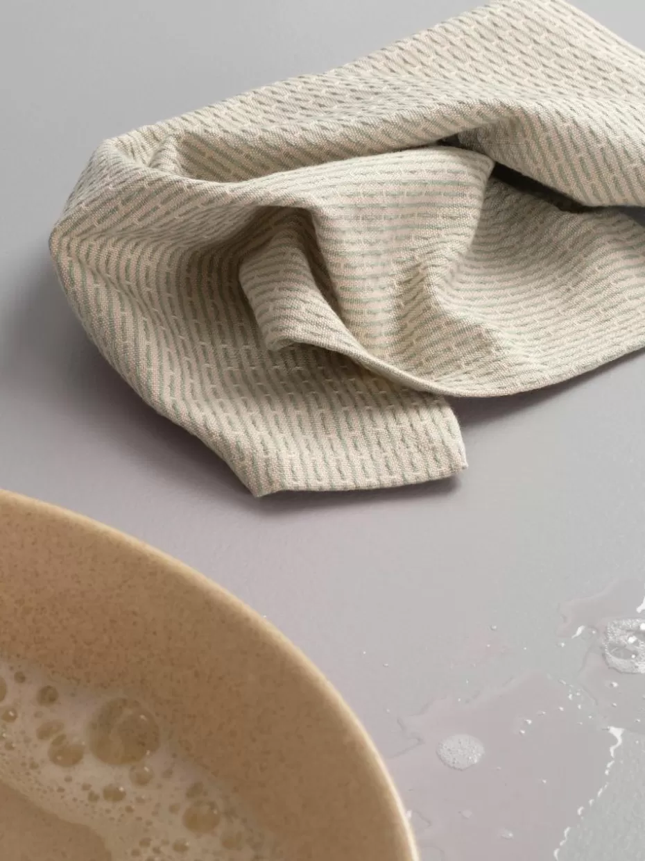 Küchentextilien | Küchentextilien-The Organic Company Geschirrtuch Joseph aus Bio-Baumwolle Hellbeige, Mintgrün