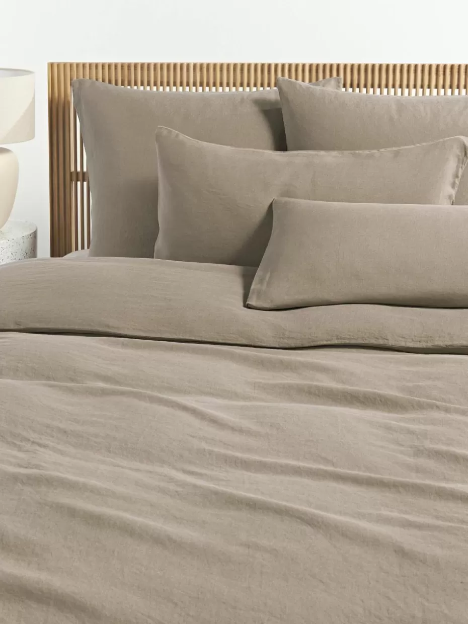 Bettwäsche-Westwing Collection Gewaschener Leinen-Bettdeckenbezug Airy Beige