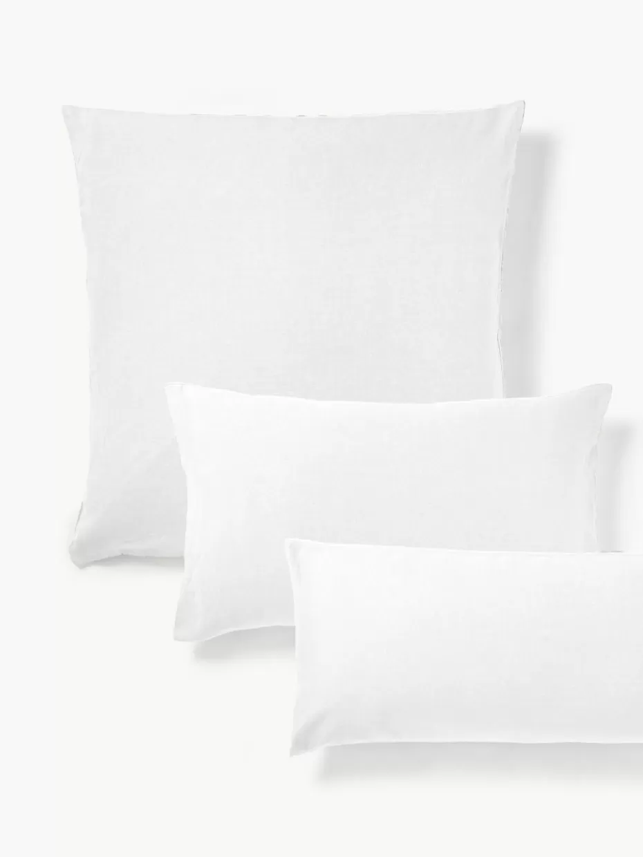 Kopfkissenbezüge-Westwing Collection Gewaschener Leinen-Kopfkissenbezug Airy Weiß