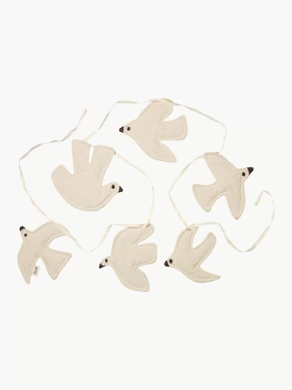 Deko-ferm LIVING Kids Girlande Swif Bird aus Bio-Baumwolle Off White