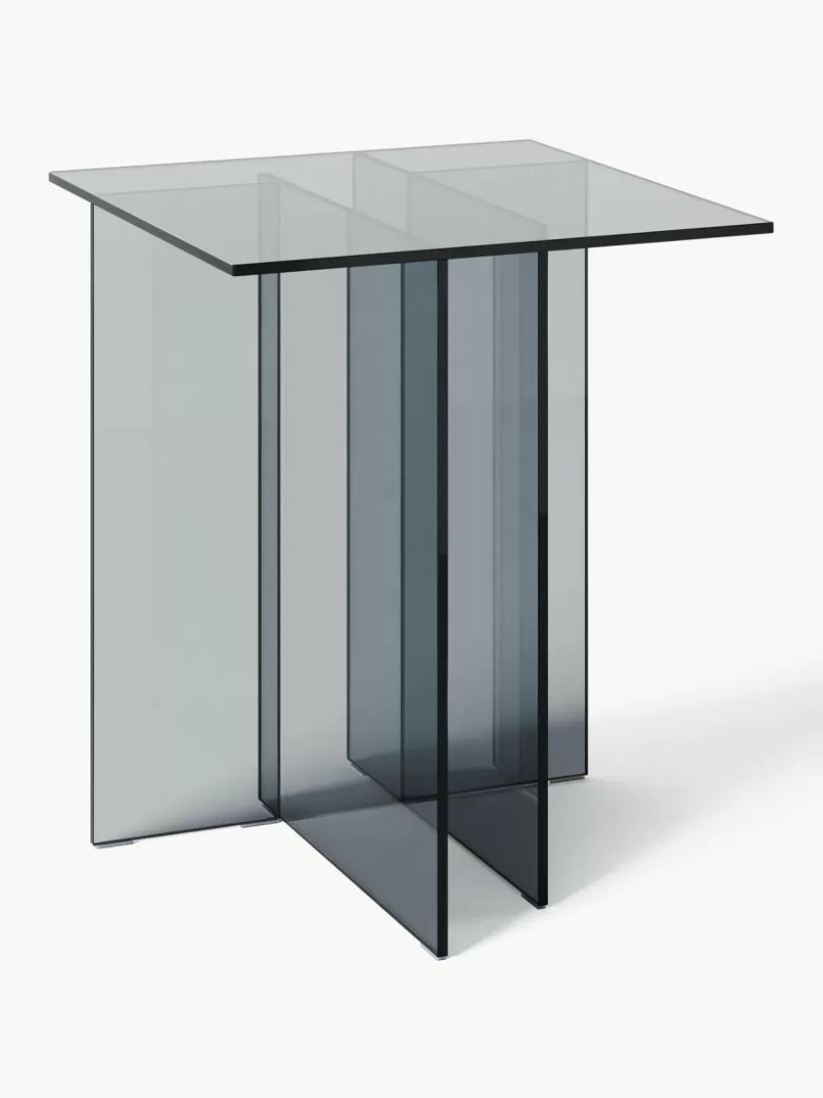 Beistelltische-Westwing Collection Glas-Beistelltisch Anouk Grau, transparent