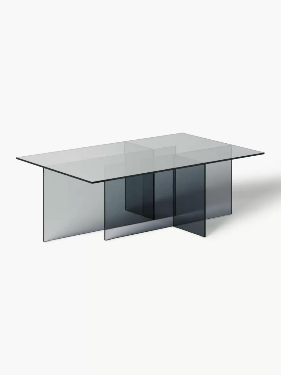 Couchtische-Westwing Collection Glas-Couchtisch Anouk Grau, transparent