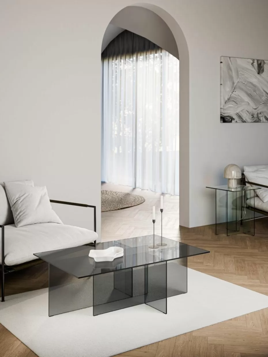Couchtische-Westwing Collection Glas-Couchtisch Anouk Grau, transparent