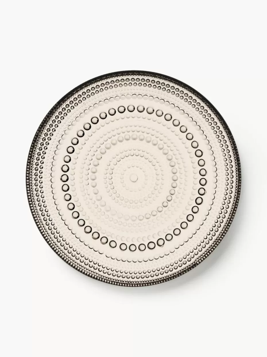 Teller-iittala Glas-Frühstücksteller Kastehelmi Beige, transparent