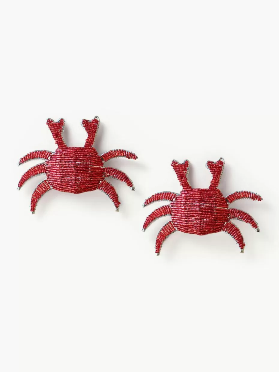 Servietten & Ringe-Les Ottomans Glasperlen-Serviettenringe Crab, 2 Stück