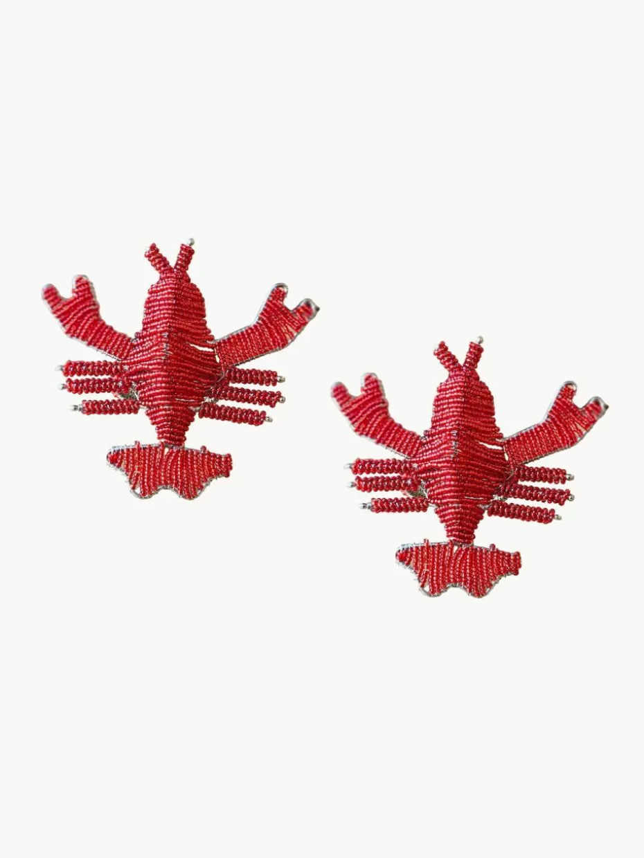 Servietten & Ringe-Les Ottomans Glasperlen-Serviettenringe Lobster, 2 Stück