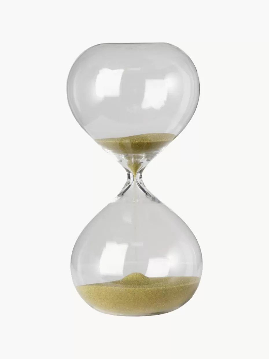 Deko-Objekte-Pols Potten Glas-Sanduhr Ball, 30 Minuten Goldfarben