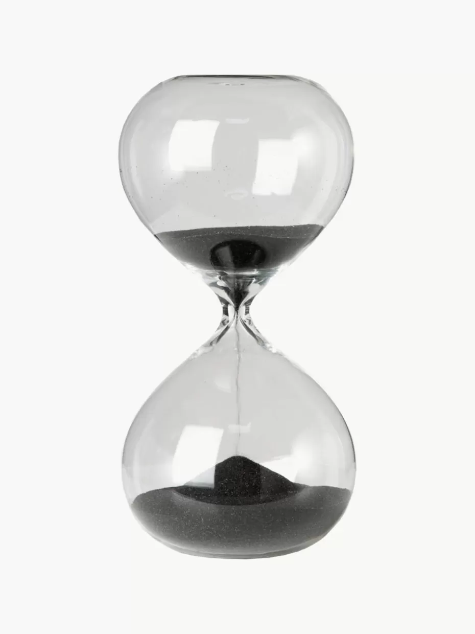 Deko-Objekte-Pols Potten Glas-Sanduhr Ball, 30 Minuten Schwarz