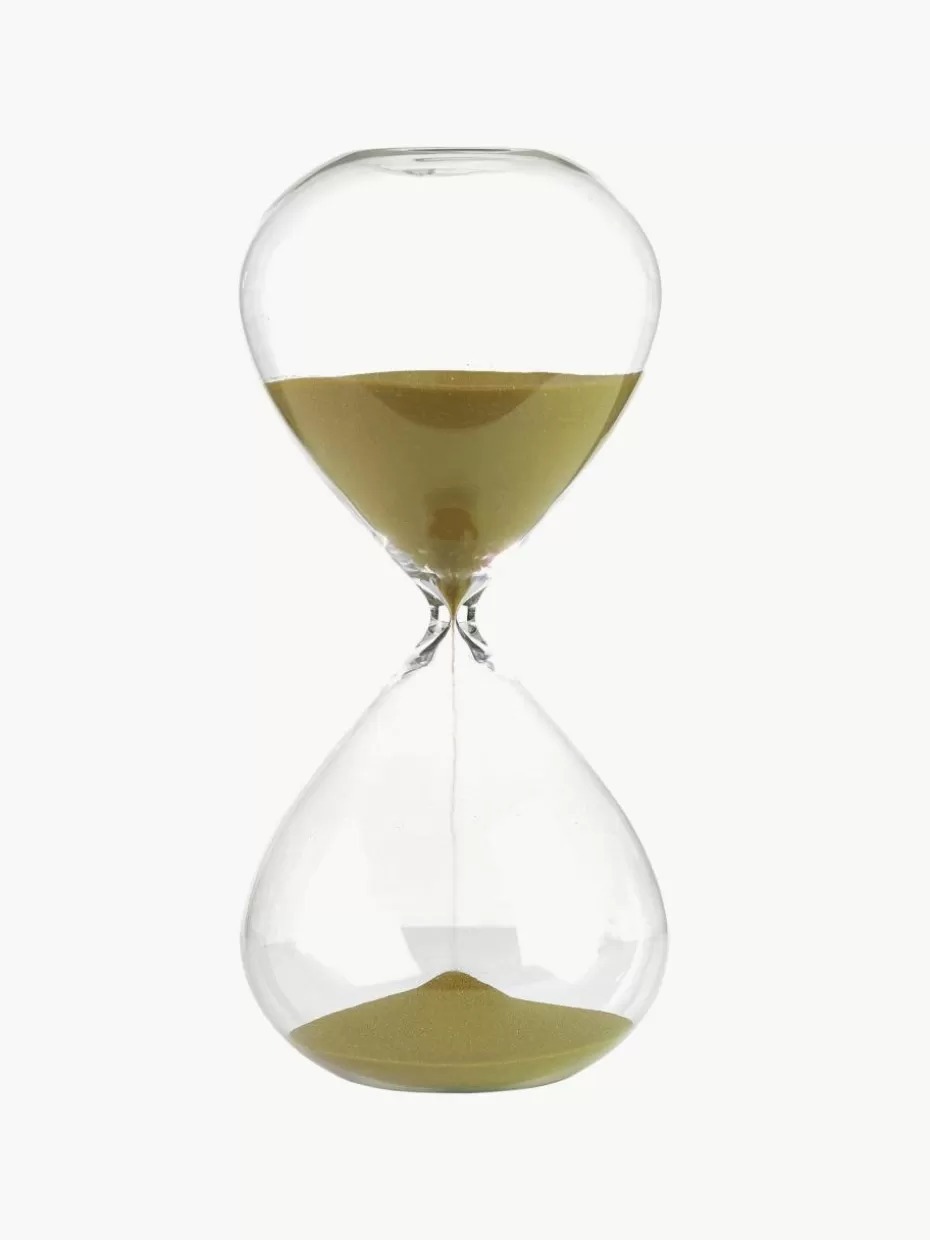 Deko-Objekte-Pols Potten Glas-Sanduhr Ball, 90 Minuten Goldfarben