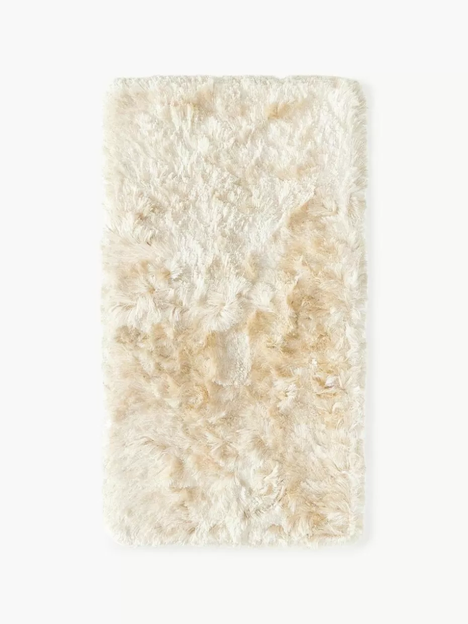Rechteckige Teppiche-Westwing Collection Glänzender Hochflor-Teppich Jimmy Hellbeige