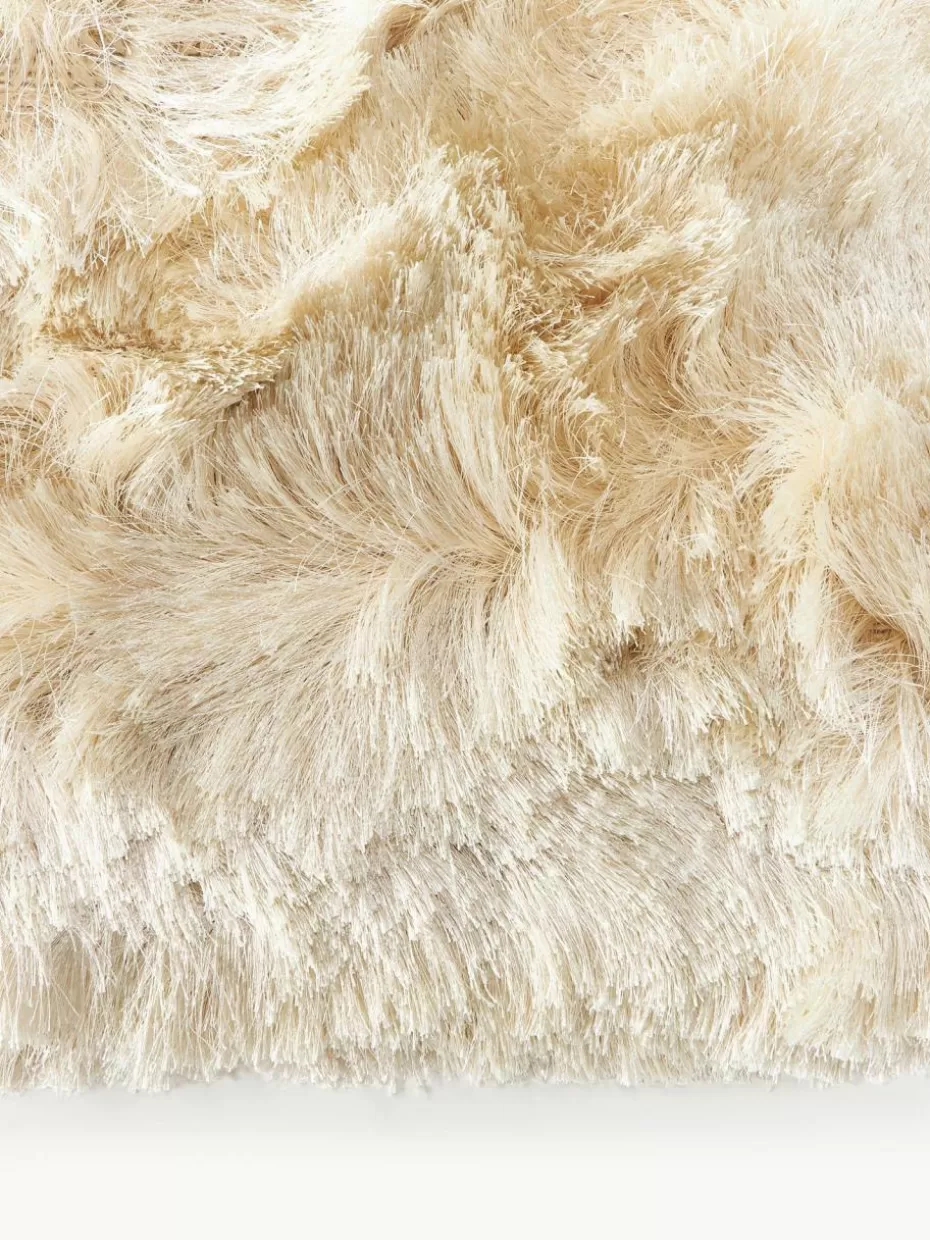 Rechteckige Teppiche-Westwing Collection Glänzender Hochflor-Teppich Jimmy Hellbeige