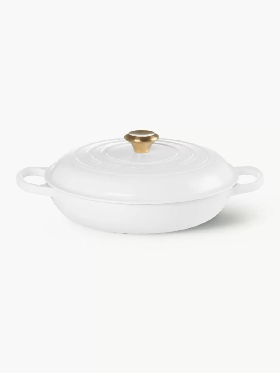Töpfe-Le Creuset Gourmet-Profitopf Signature Collection aus Gusseisen Weiß, Goldfarben