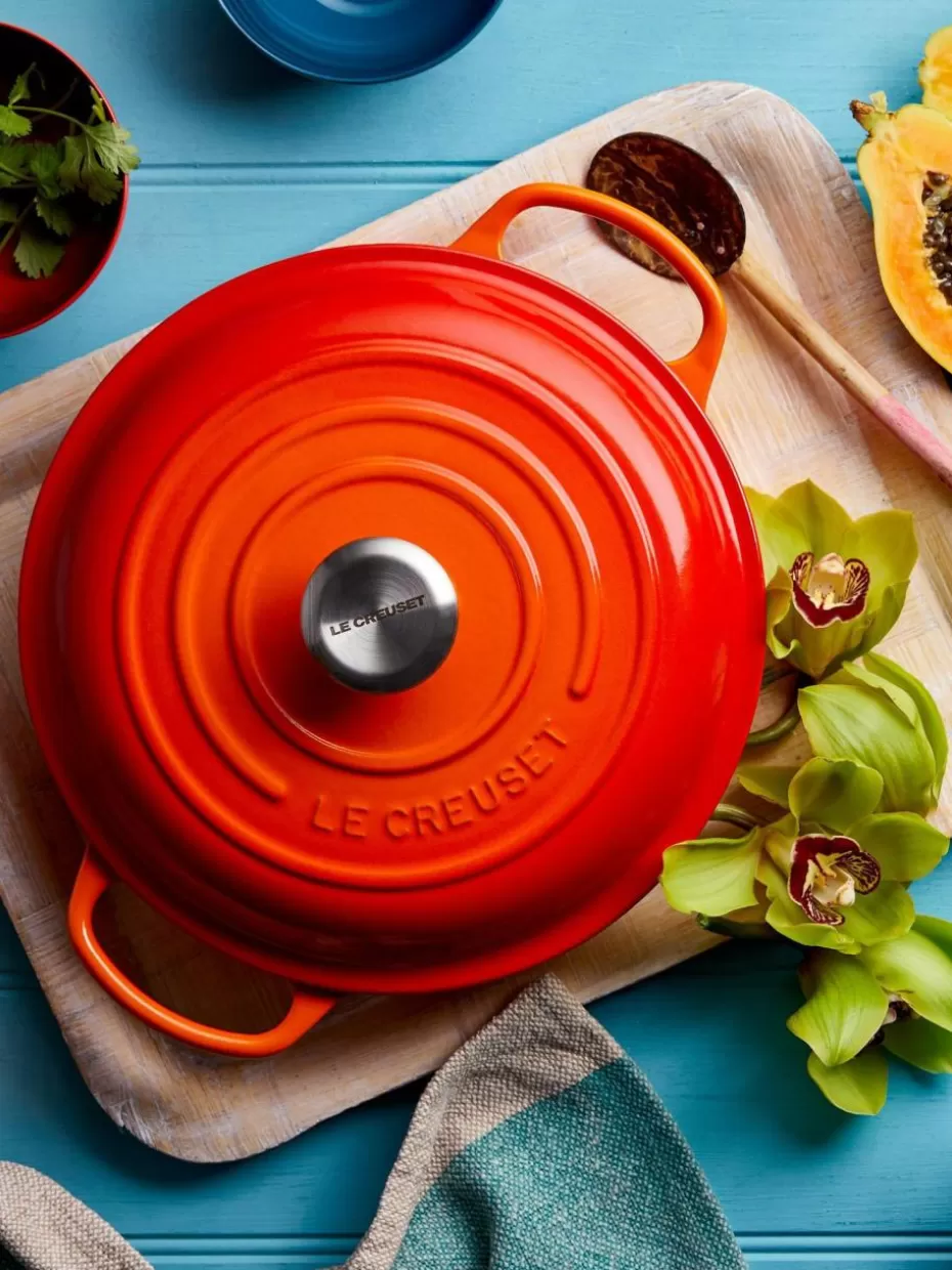 Töpfe-Le Creuset Gourmet-Profitopf Signature Collection aus Gusseisen Orangetöne, Silberfarben