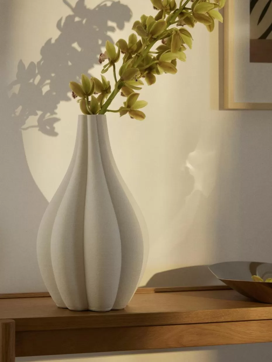 Vasen-Westwing Collection Große 3D gedruckte Vase Melody aus Porzellan, H 40 cm