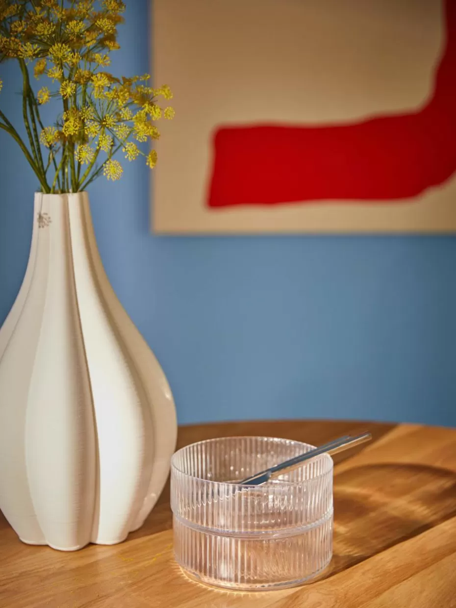 Vasen-Westwing Collection Große 3D gedruckte Vase Melody aus Porzellan, H 40 cm