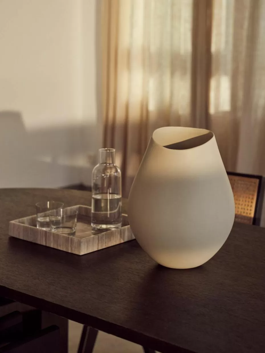 Vasen-Westwing Collection Große handgefertigte Vase Opium aus Steingut, H 39 cm Hellbeige