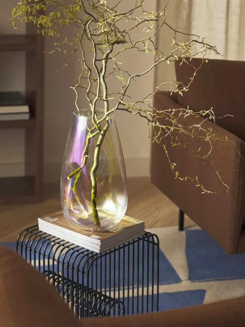 Vasen-Westwing Collection Große mundgeblasene Glas-Vase Rainbow, H 35 cm Transparent, irisierend