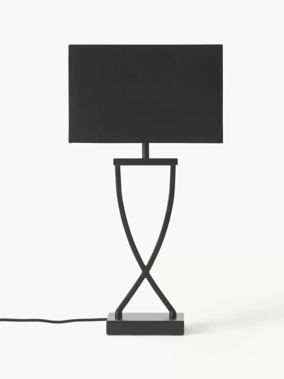Nachttischlampen-Westwing Collection Große Tischlampe Vanessa Schwarz