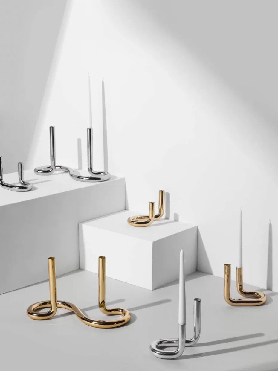 Weihnachtskerzen & Kerzenhalter | Festliche Eleganz-Westwing Collection Großer Kerzenhalter Mars Goldfarben, glänzend