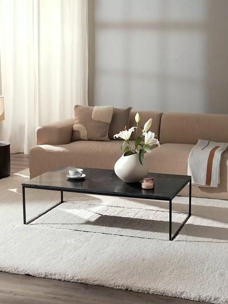Couchtische-Westwing Collection Großer Marmor-Couchtisch Alys Schwarz marmoriert, Schwarz
