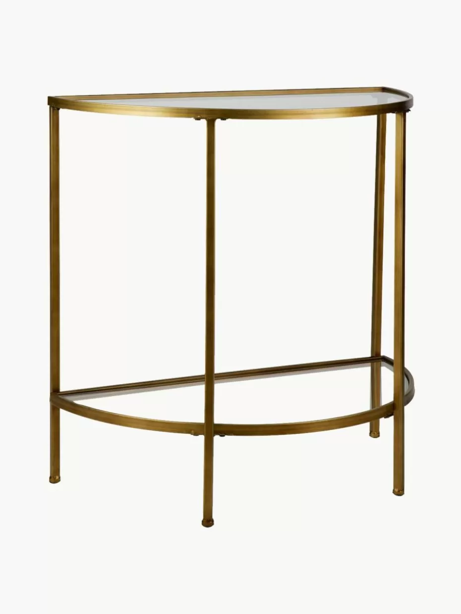 Konsolen | Konsolen-Westwing Halbrunde Glas-Konsole Goddess mit Antik-Finish