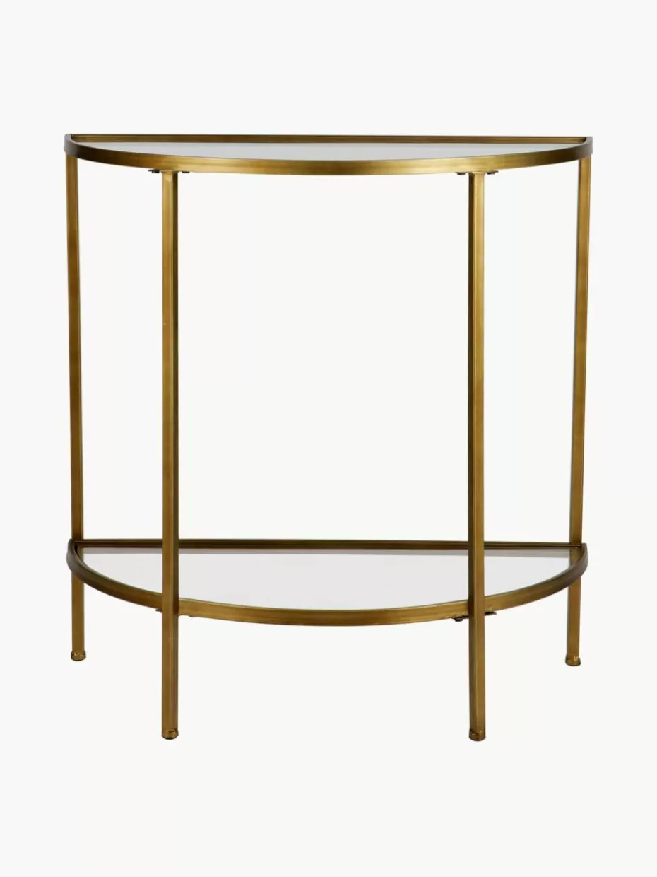 Konsolen | Konsolen-Westwing Halbrunde Glas-Konsole Goddess mit Antik-Finish