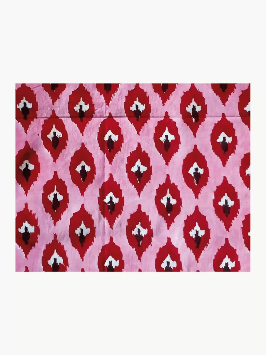 Tischsets-Les Ottomans Handbedruckte Baumwoll-Tischsets Atahan, 4 Stück