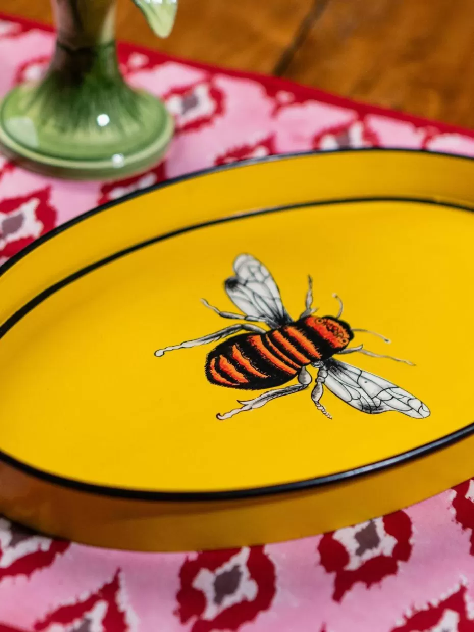 Tischsets-Les Ottomans Handbedruckte Baumwoll-Tischsets Atahan, 4 Stück