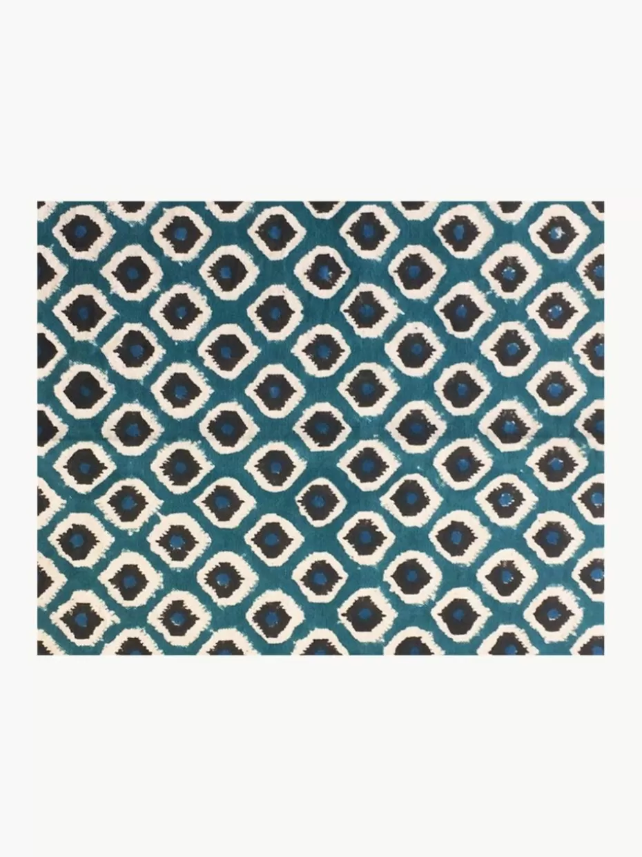 Tischsets-Les Ottomans Handbedruckte Baumwoll-Tischsets Sarp, 4 Stück